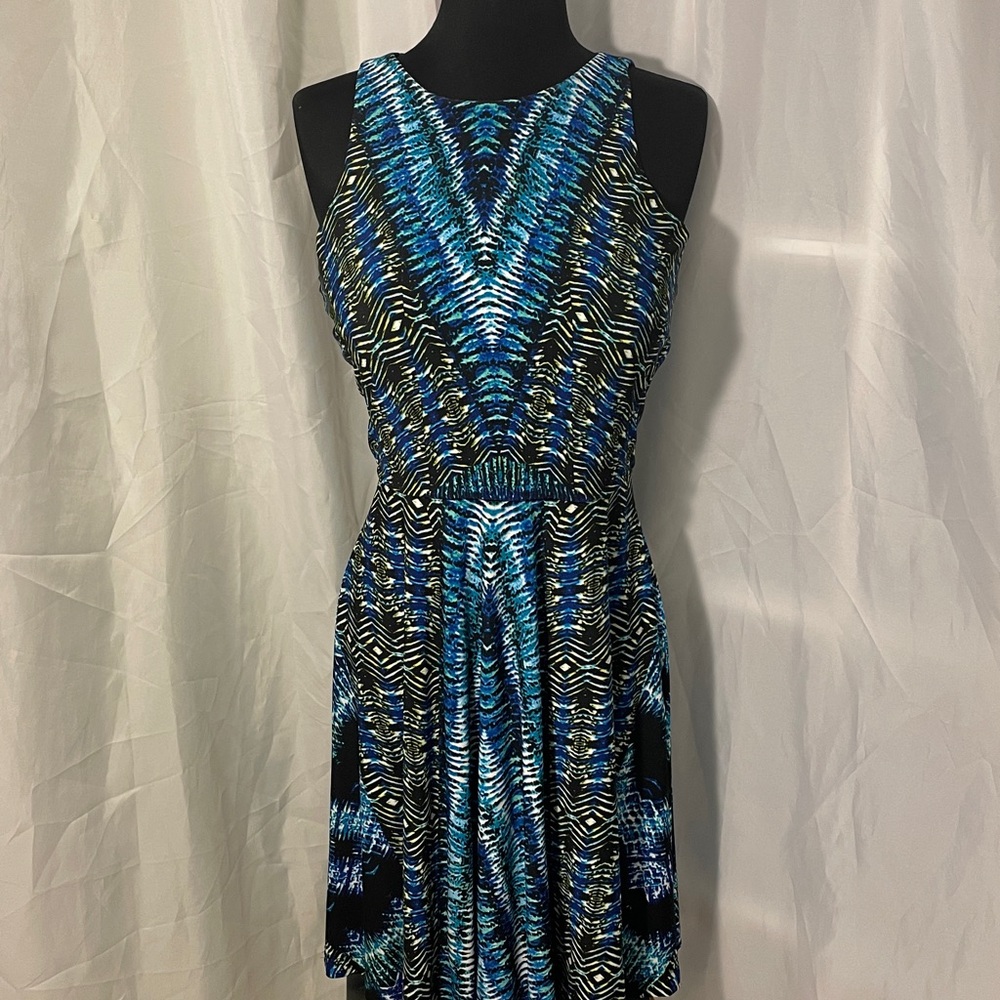 Danny & Nicole Elegant Blue and Black Dress Size Small